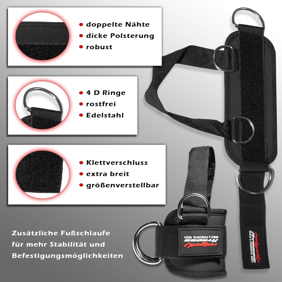 Voetlussen voor fitnesstraining - enkelbanden - neopreen - veilig trainen - ShopVlot
