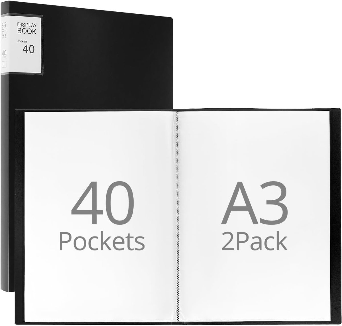 Presentatiemap A3 met 40 insteekhoezen - Waterproof PP materiaal - Flexibel en duurzaam - Perfect voor documenten - ShopVlot