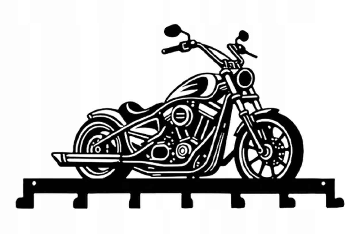 Merloze Metalen Motor Wieszak Wandmontage Zwart 30cm