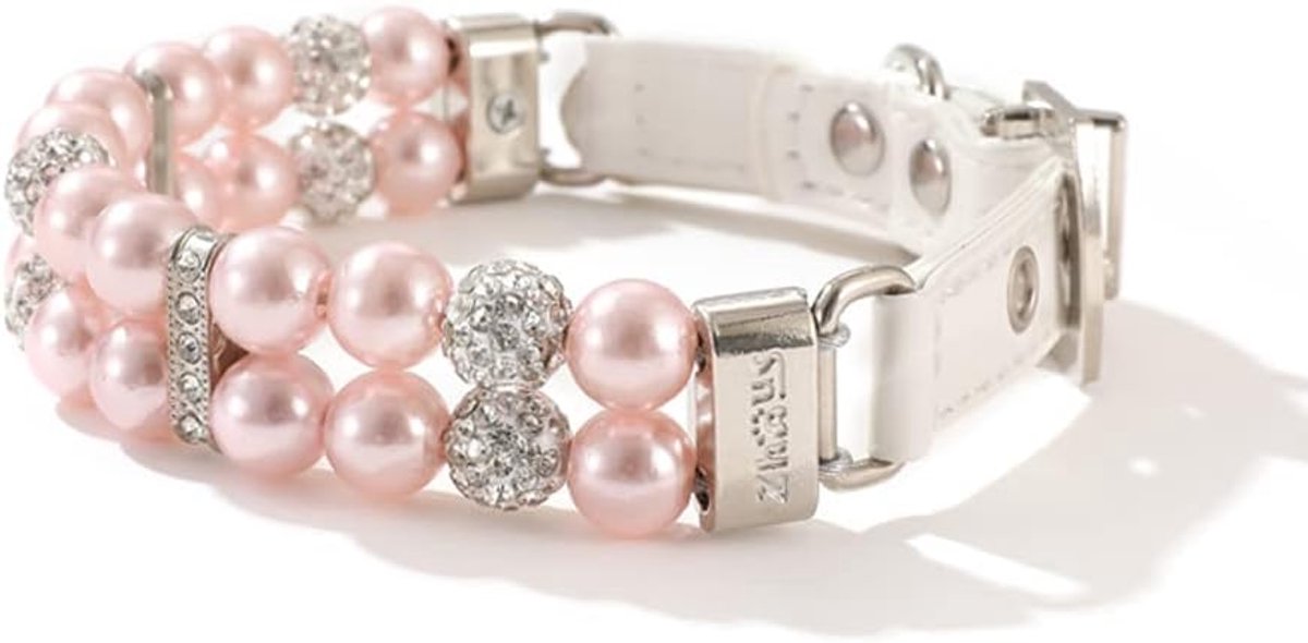 Hondenhalsband Bling M - Kunstleer met Strass - Elegant en Duurzaam - Ideaal voor Feestdagen - ShopVlot