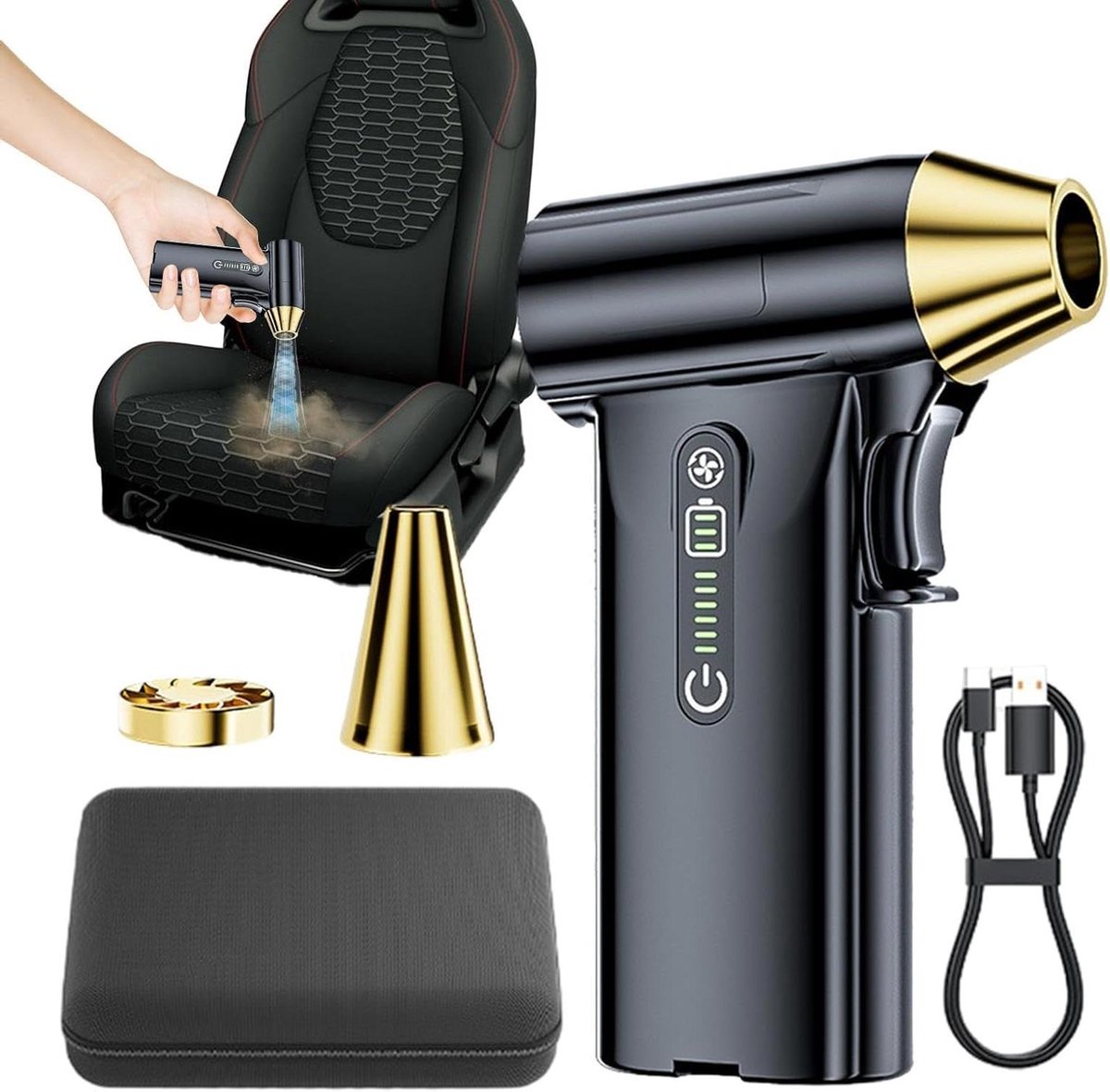 Elektrische Luchtblazer - Air Duster Stofverwijderaar - Elektronica Reinigen - 130.000 RPM Motor - 8 x 12.5 x 3 cm