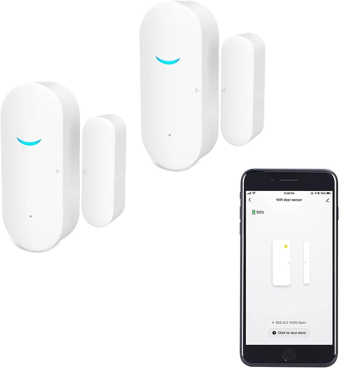 Wifi Deur Raam Sensor - Slimme Beveiliging - Draadloze Meldingen - Houd je Huis Veilig - ShopVlot
