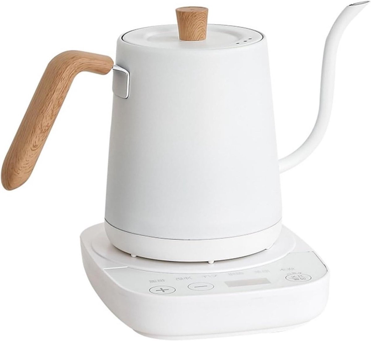 Elektrisch Waterkoker - Theepot Koffiezetter - Dranken Bereiden - Precisie Temperatuurregeling - 1000W - Houtnerf Wit