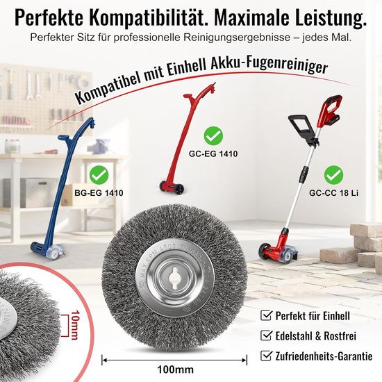 Roestvrijstalen borstels 2-pack - vervangende borstel voor Einhell - professioneel reinigen van voegen - ShopVlot — afbeelding 5