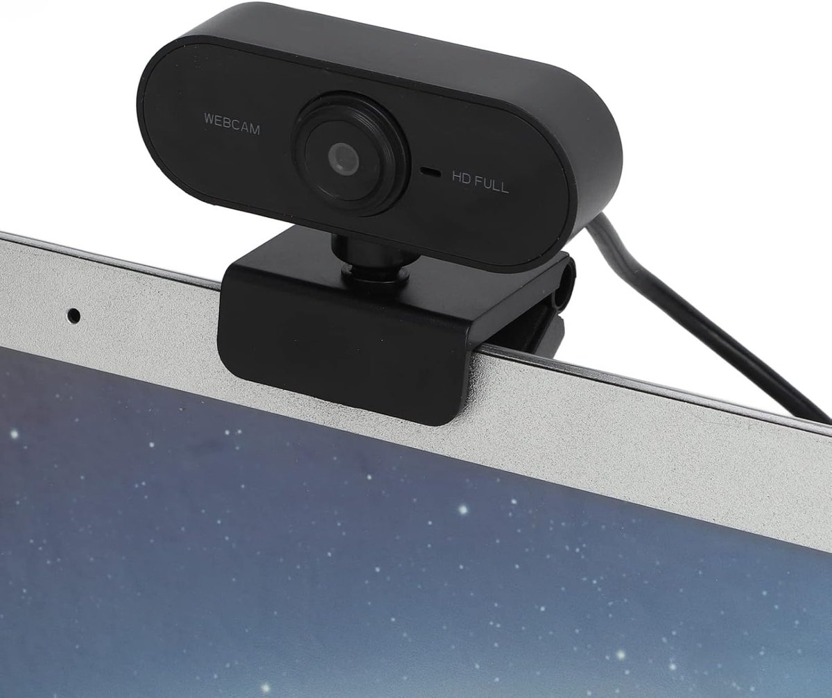 Webcam 1080P met Microfoon - USB2.0 Laptopcamera - 180° Draaihoek - Ideaal voor Online Conferenties - ShopVlot