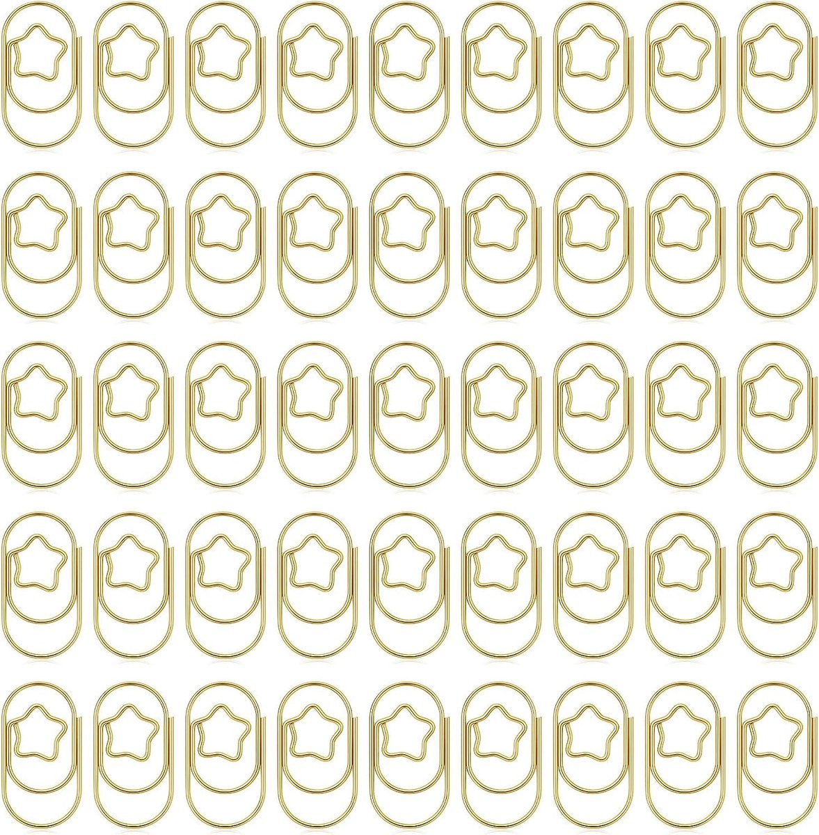 Paperclips 200 stuks - stervormig - gouden afwerking - ideaal voor bruiloften en kantoor - ShopVlot