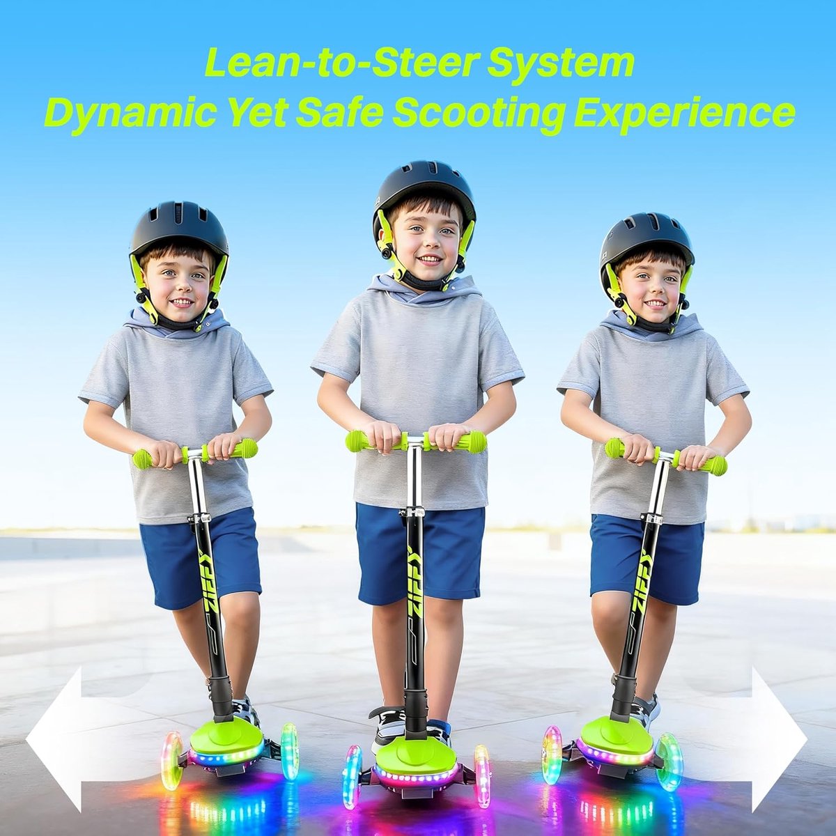 Kinderscooter met LED Lichten - 4 Verstelbare Sturen - Lean-to-Steer Ontwerp - ShopVlot