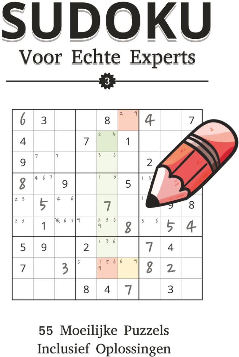 Sudoku voor echte experts - 50+ moeilijke puzzels - 6x9 inch - inclusief oplossingen - grote cijfers - ShopVlot