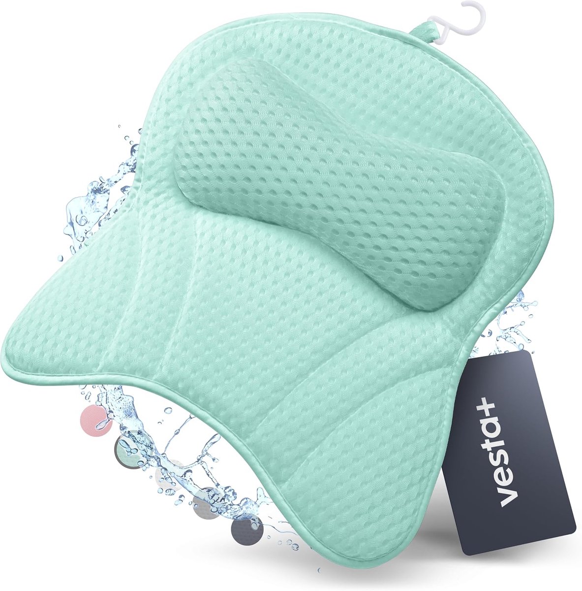 Badkussen Mint L - Ergonomisch - 6 zuignappen - Comfortabel baden - ShopVlot