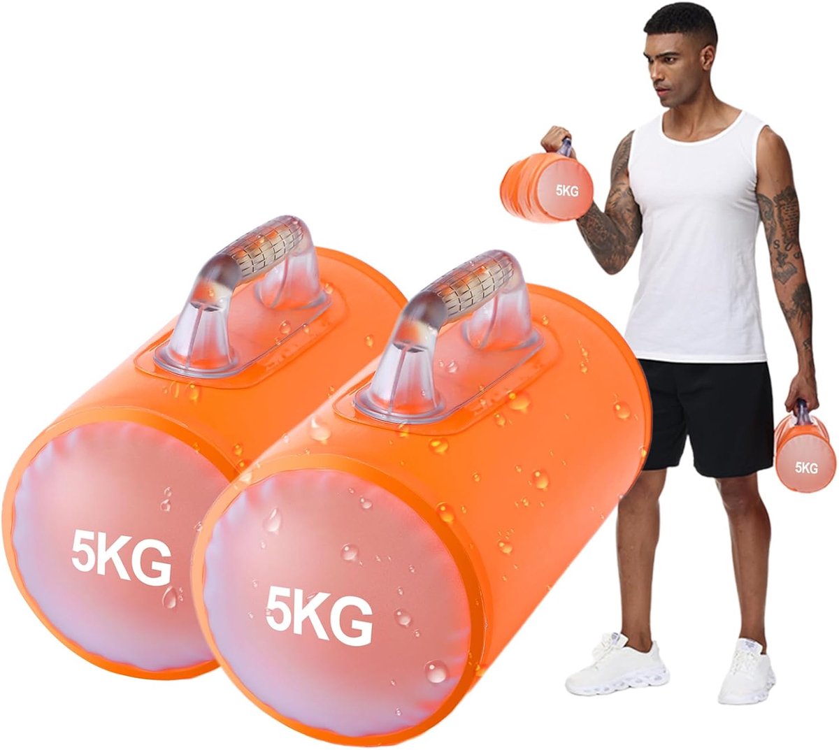 Water Dumbbells - Watergevulde Trainingsgewichten - Verstelbare Dumbbells tot 10 kg - Ideaal voor Krachttraining - ShopVlot