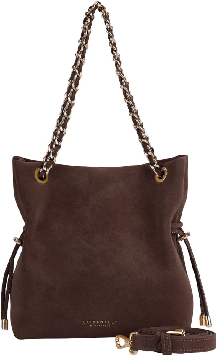 SEIDENFELT MANUFAKTUR handtas schoudertas Rena Handbag Dark Brown donkerbruin