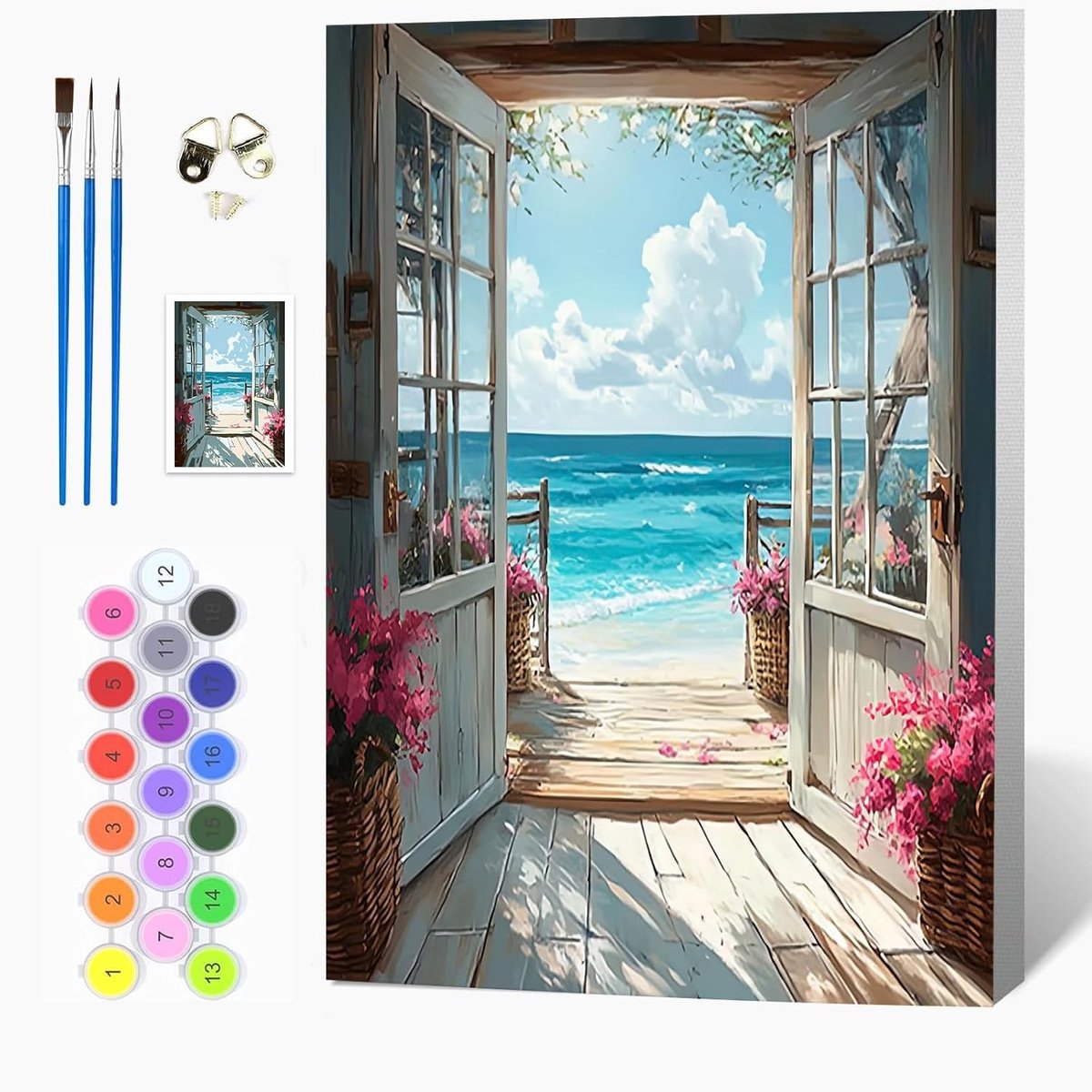 Verf op nummer set 20 x 30 cm - met houten frame - landschapsverf - ideaal voor woondecoratie - ShopVlot