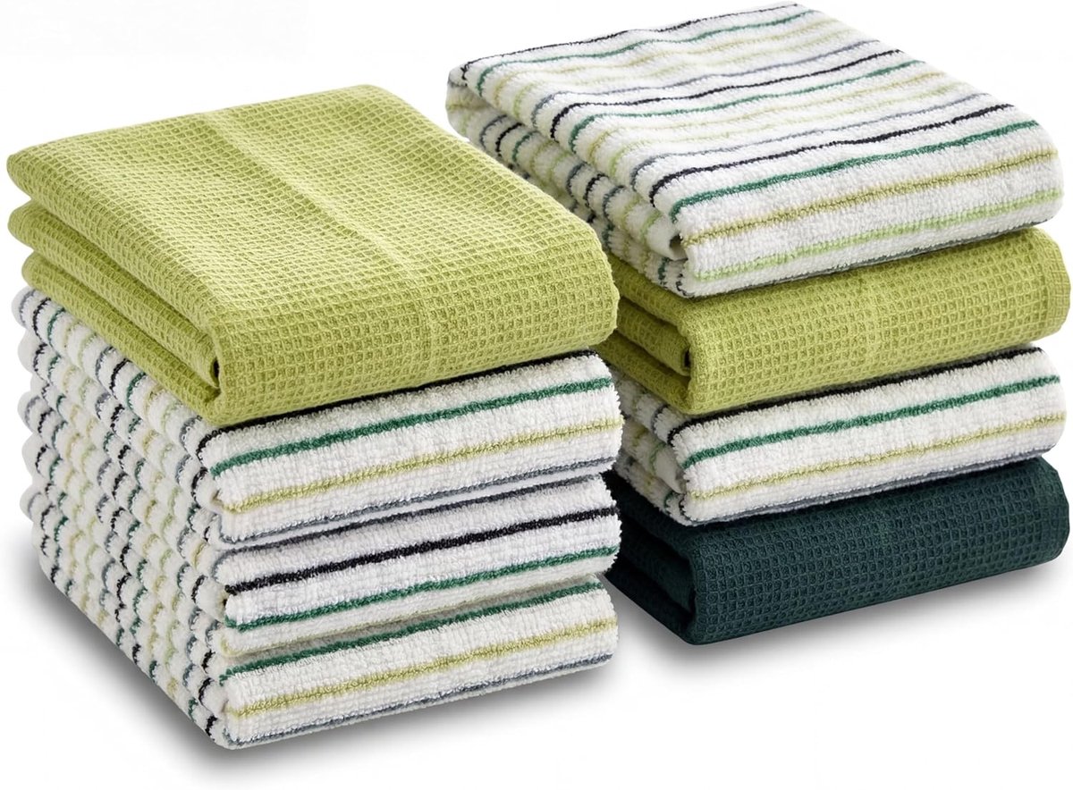Keukenhanddoeken 45 x 65 cm - Katoen met badstof - Absorberend en herbruikbaar - Voor snel drogen - ShopVlot