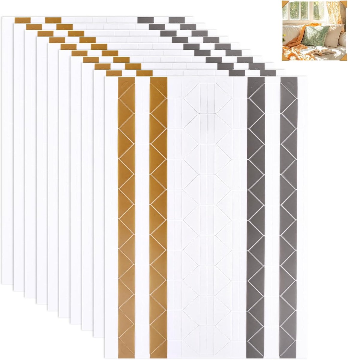 Fotohoeken zelfklevend 2448 stuks - goud, zilver, wit - voor album en scrapbooking - eenvoudig vastplakken - ShopVlot