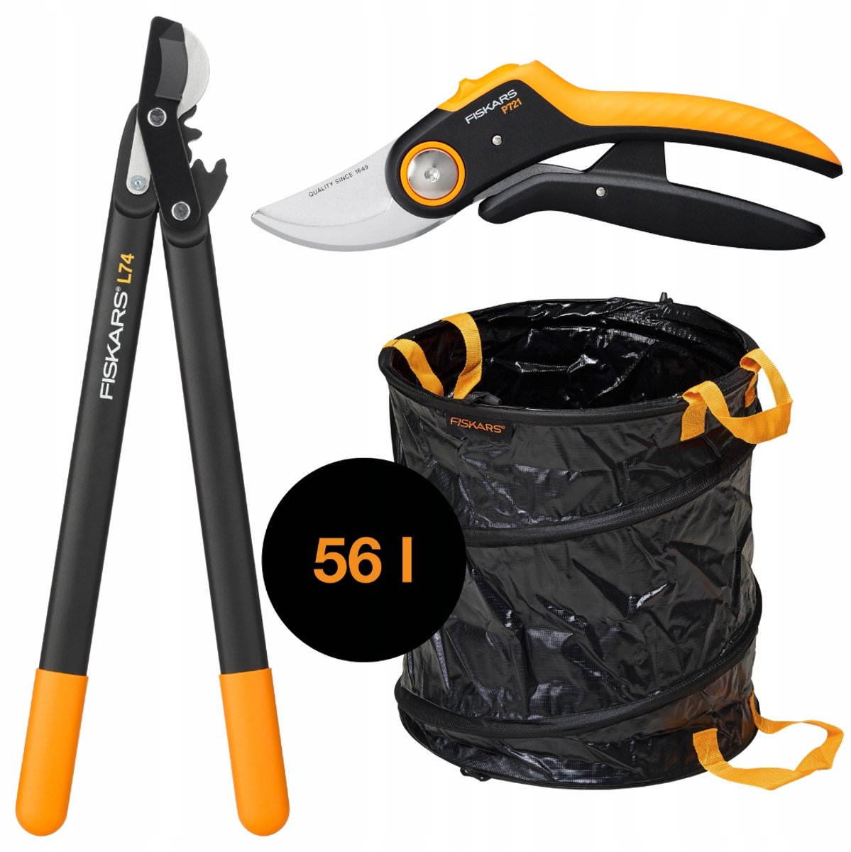 Tuinonderhoud Set: Snoeischaar, Hand Snoeischaar & 56L Tuinmand