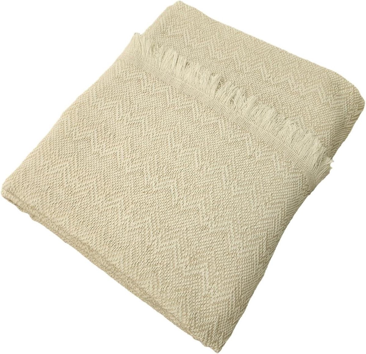 Sofabedsprei - Bankovertrek Deken - Meubels Beschermen - Geweven Structuur - 125x180 cm - Beige Strepen