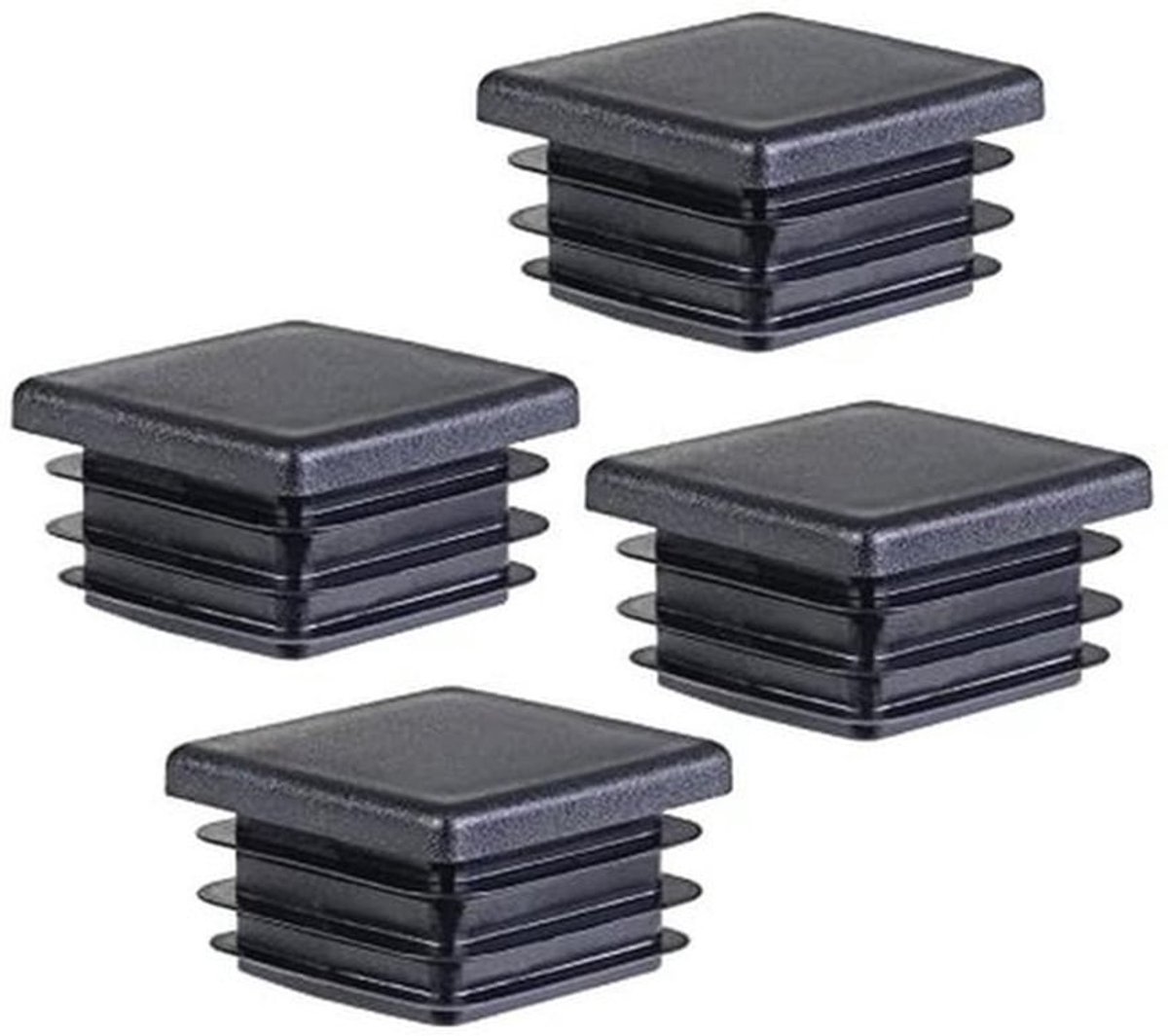 Zwarte Lamellenpluggen 40 x 40 mm - Perfecte Afsluitdoppen voor Vierkante Buizen
