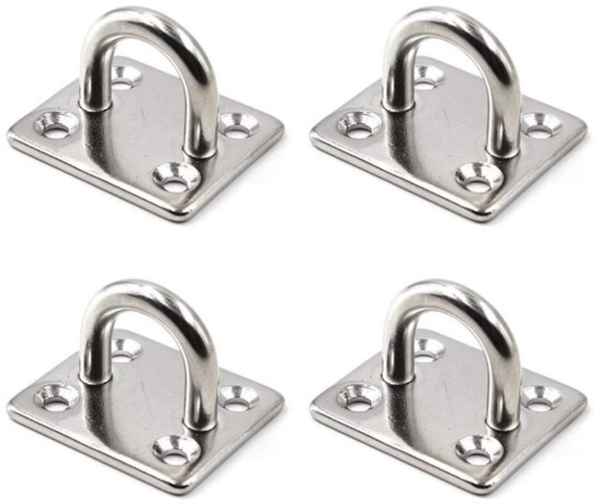 Vierkante Plafond Wandhaak Zware Duty Anker 304 RVS, Ideaal voor Yoga Swings Hangmatten, Boot Bevestiging, Maritieme Dek Hardware en Suspensie Trainingsbanden