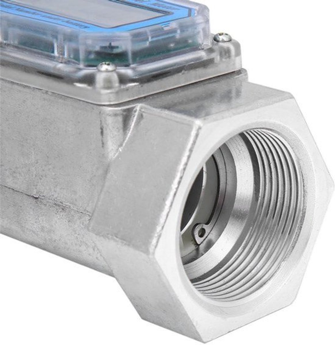 Digitale Stroommeter 120L/Min Vloeistofstroommeter Water&Brandstof Flowmeter Roestvrij 0-99999 Elektronische 1-1/2In NPT Voor Benzinepistolen Waterpijp