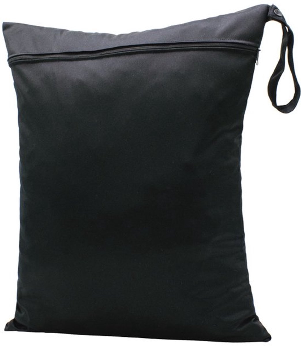 Tas voor natte kleding, waterdichte luiertas, herbruikbare lichtgewicht ritssluiting, PUL waterdichte opbergtas, zwemmen, kamperen, reizen, 30 x 35 cm, zwart, 3-pack