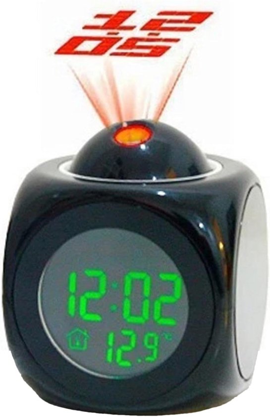 Projectieklok - Digitale wekker - Nachtverlichting - Spraakbesturing - 9.4W cm - Wit — afbeelding 2