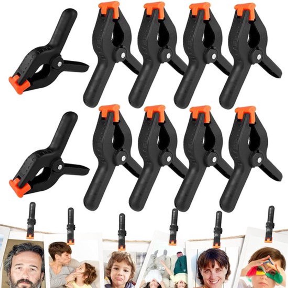 Veerklemmen timmermansklemmen met beweegbare klem nylon veerklemmen grote veerklemmen - fototangen zware veerklemmen voor fotostudio kunsthandwerk (10 stuks)