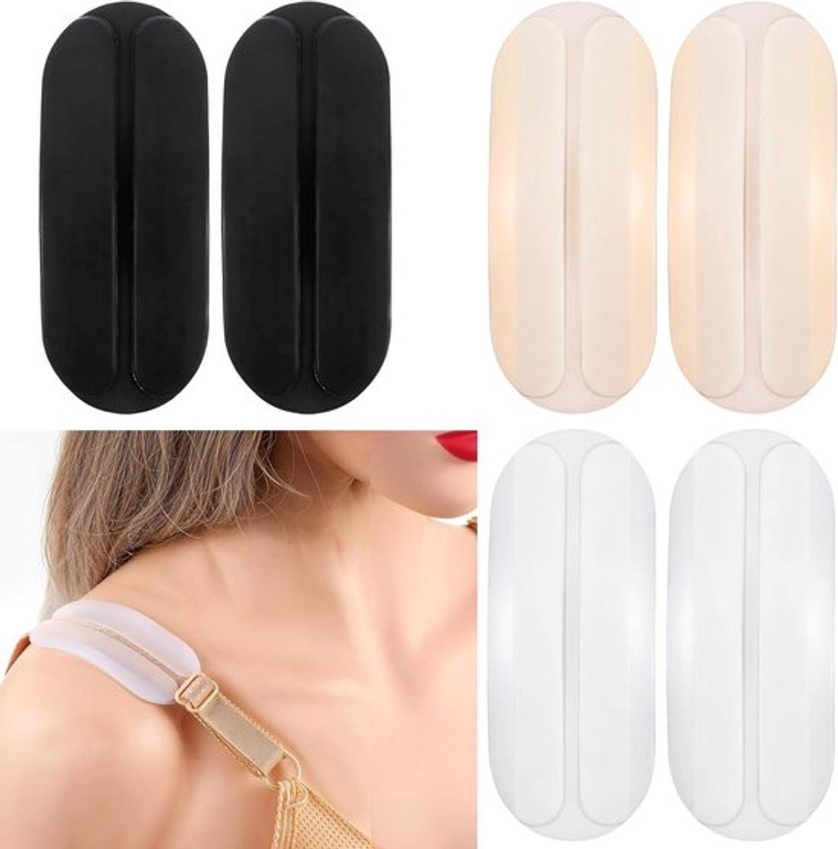 6 stuks siliconen behabandkussen - geen uitglijden en deuken - zachte antislip schoudervullingen - beha-band gelpads - comfortabele beha accessoires