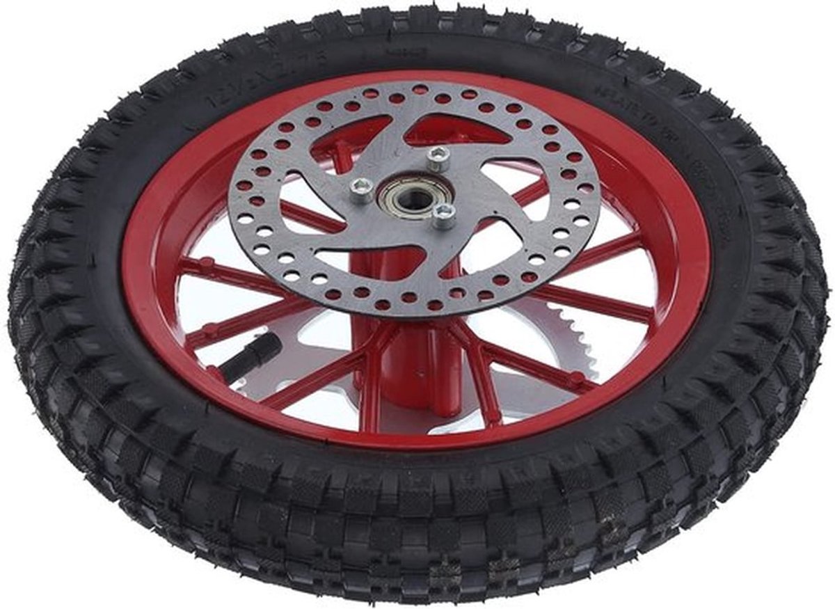 Mini Bike Wielen, Gemakkelijk Te Gebruiken Direct Geïnstalleerd Dirt Bike Wiel 12.5x2.75in/31.8x7.0cm voor 47cc 49cc 2-takt Dirt Bike (C(Rood))
