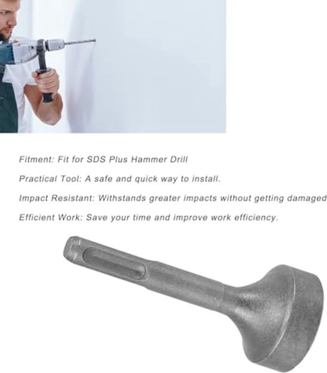 Aardingsstaaf Schroevendraaier, Stalen SDS Max Shank T-Post Driver Bevestiging Universele Boor Tool voor SDS Plus Hamer Boor Bit (Gebogen Oppervlak)