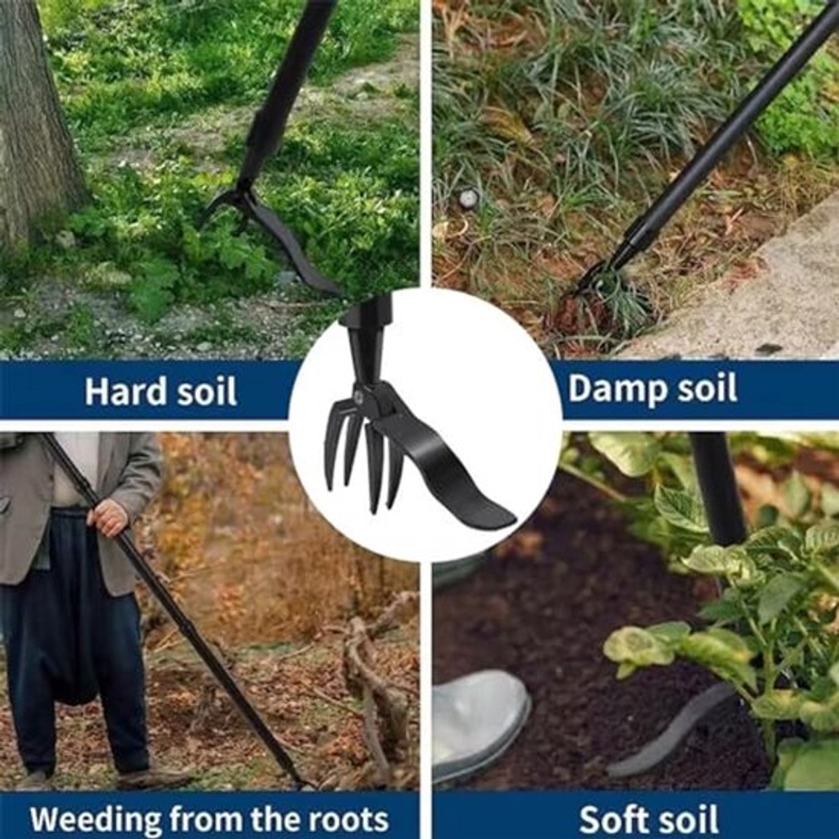 Onkruidverwijderaar, ijzeren ABS handmatige staande onkruidverwijder tool tuin handonkruidverwijder tool soepele onkruidverwijdering zonder knielen