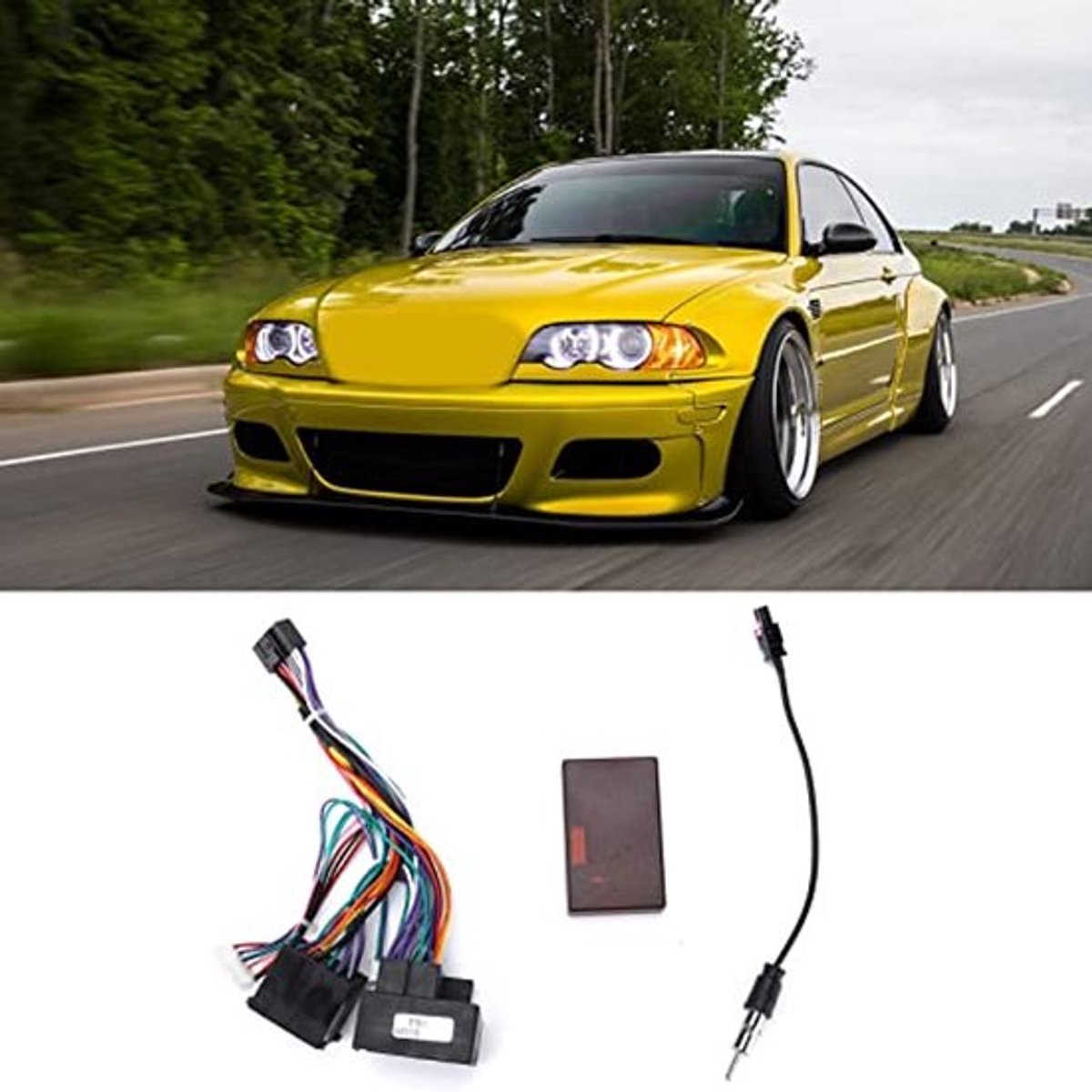 Audio Stereo Kabelboom, Autovoedingskabel met Canbus Box Duurzame Vervanging voor F30/F10/X5/E46/E39/E53