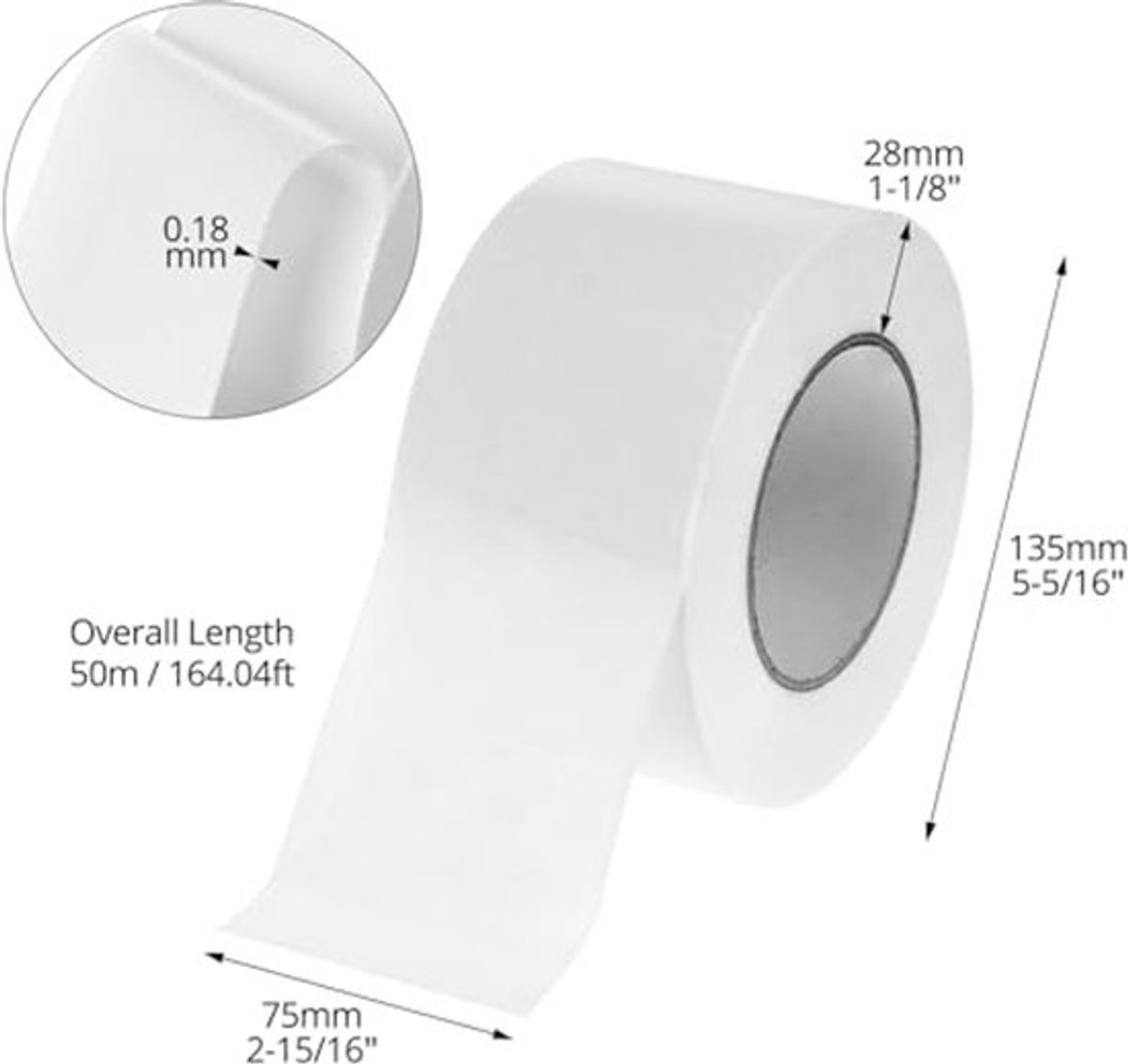 ® 1 Rollen Wit Hoogwaardig Schildband Reparatietape Panzertape 50m*75mm, Sterk Plak, Weerbestendig en Handscheurend