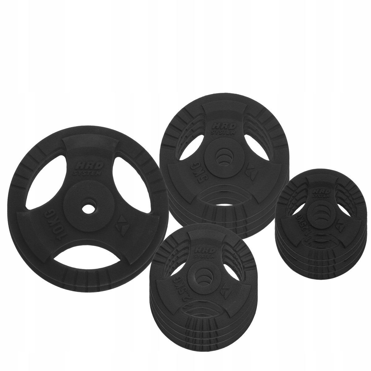 Merkloos Gewichtset 55kg gietijzer met 29mm opening - Tri-Grip