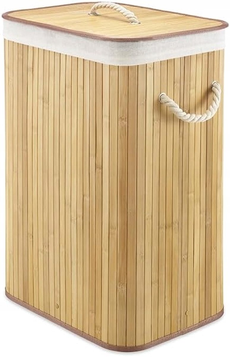 Merkloos Merkloze Bamboe Wasbox met Deksel - 72L