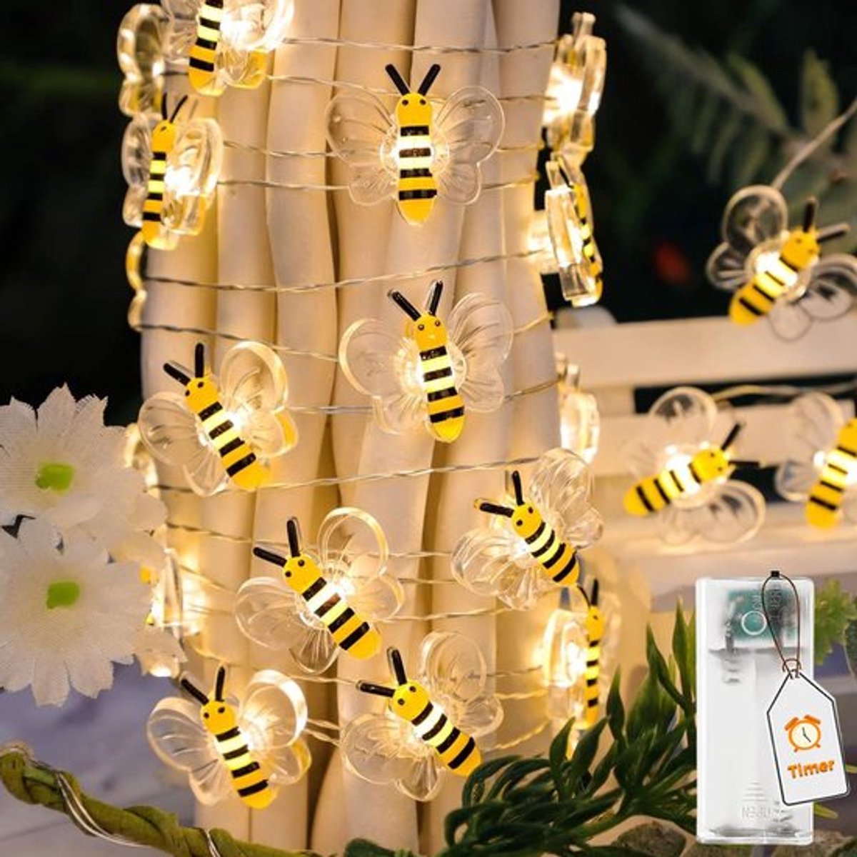 bijen led batterij met timer