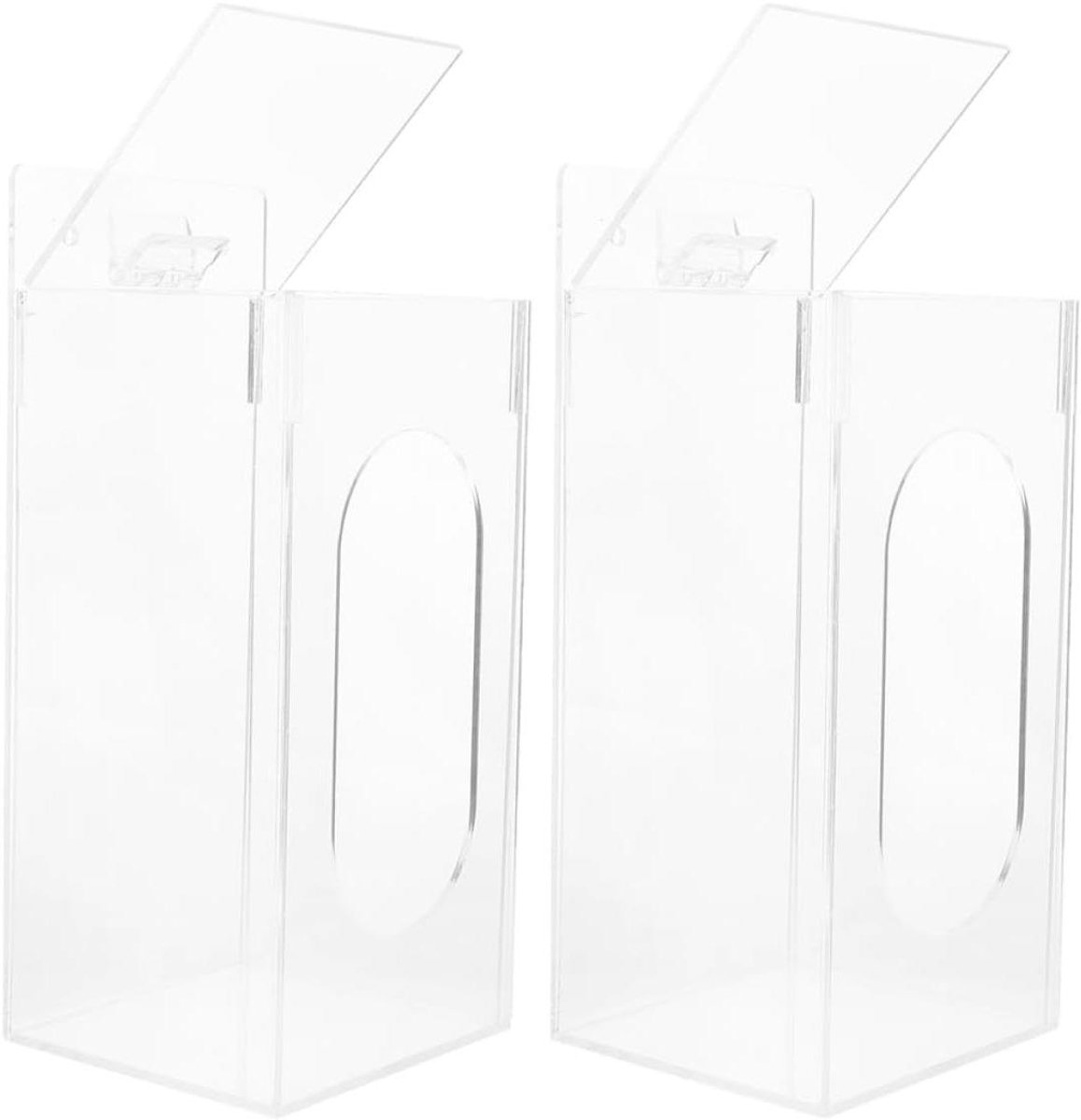 Wandhouder Handschoenen - Dispenser Organizer - Hygiënisch Werken - Twee Vakken - 24 x 10 x 9.5 cm - Transparant