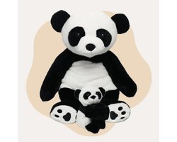 Lotgenootje Verzwaringsknuffel Panda + Mini Panda - Verzwaarde Knuffel - Weighted Stuffed Animal - Sensorisch Speelgoed - Zware Knuffel Anxiety - Plushie