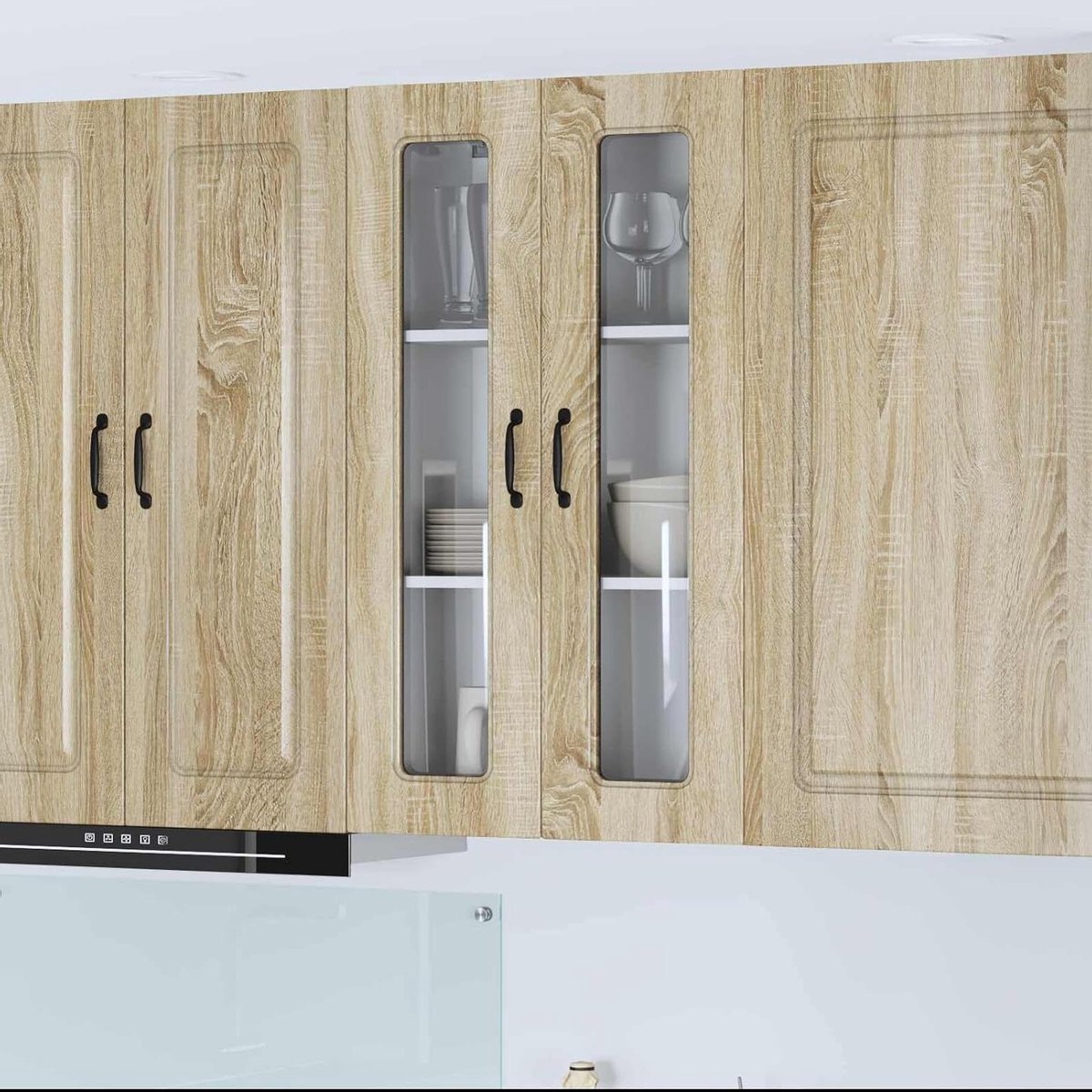 Keukenkast - Hangend kastje - Keuken organiseren - Moderne lijnen - 60 x 31 x 100 cm - Sonoma-eiken