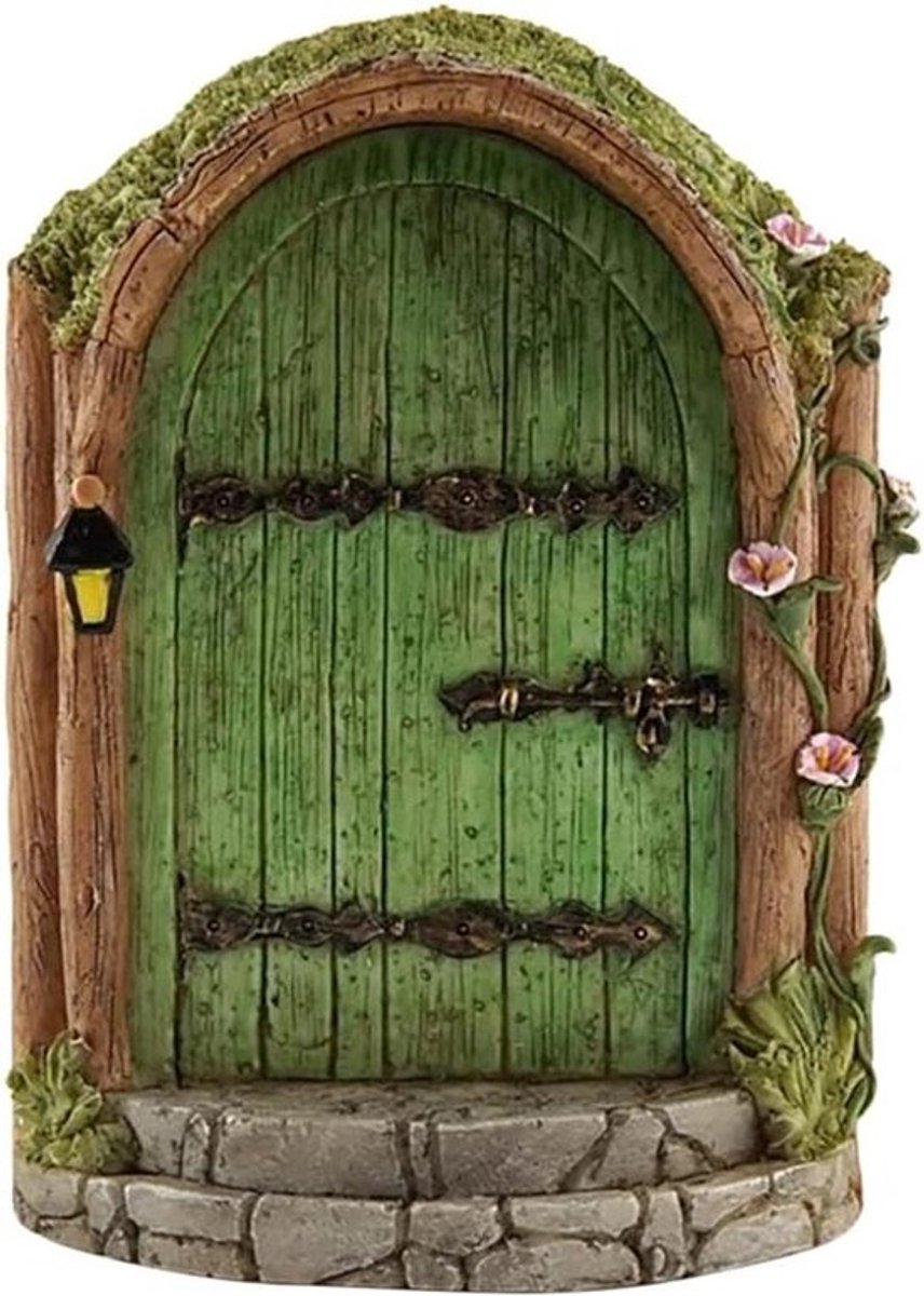 Tuindecoratie - Miniatuur feeëndeur voor bomen en elfentuin - Houten boomdecoratie