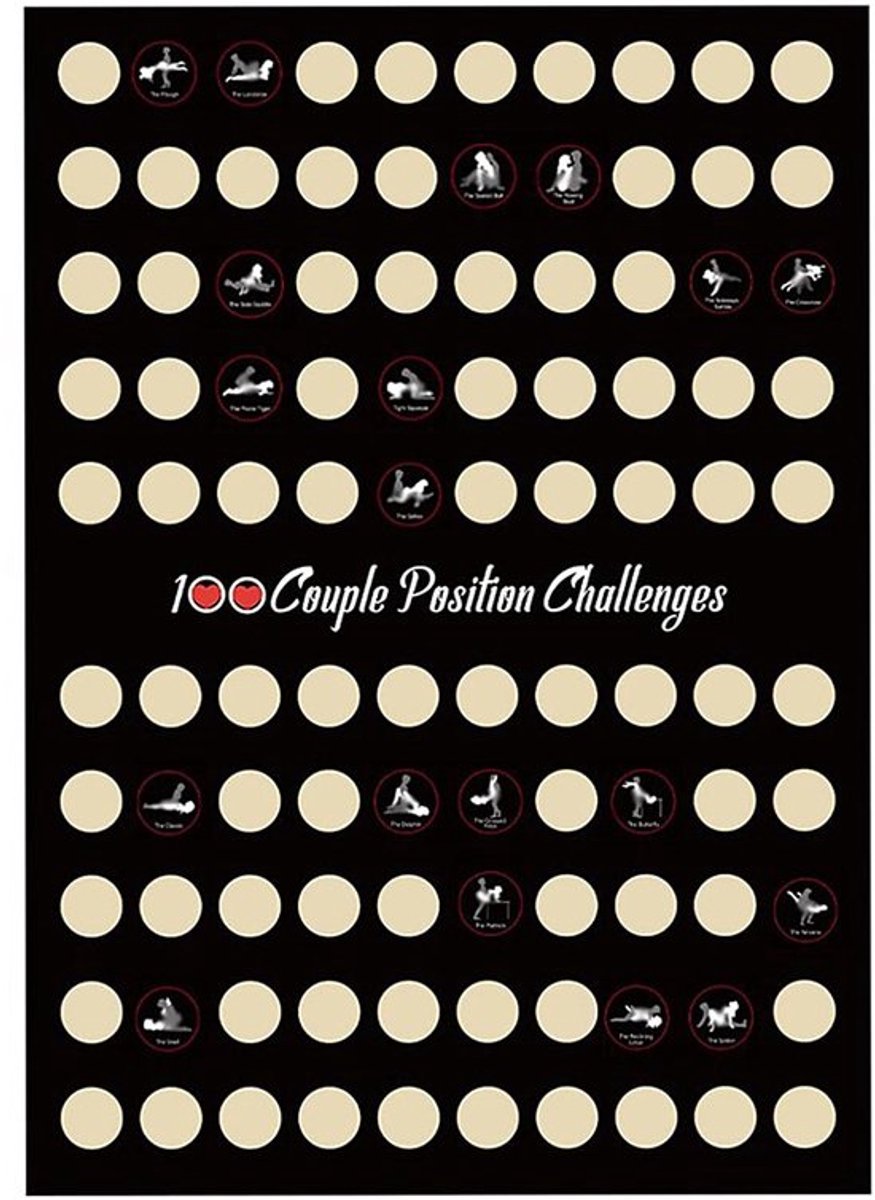 Valentijnsdag Krab Poster 100 Posities Uitdaging, Valentijnsdag Krab Poster Koppels Cadeau Set