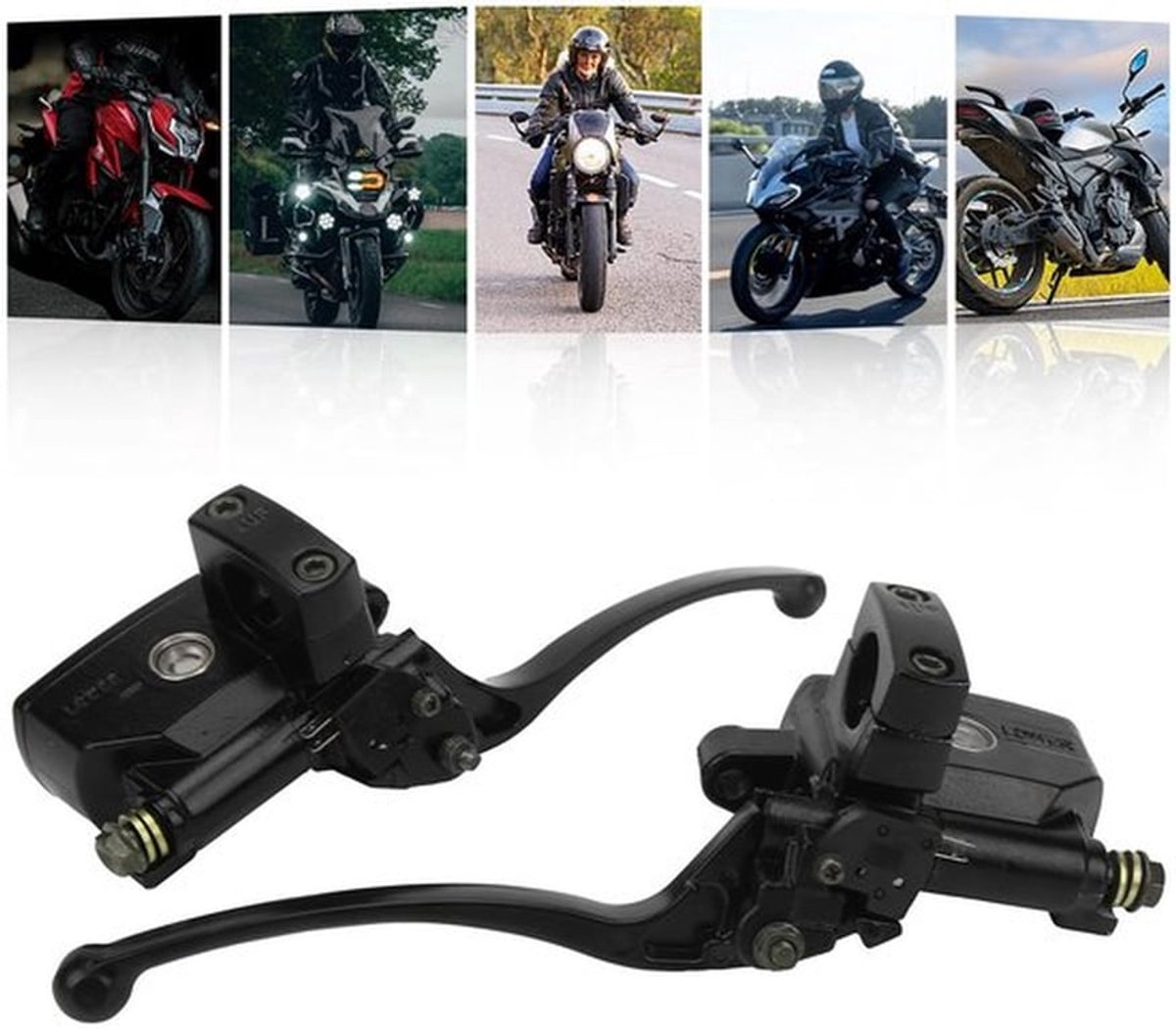 Remkoppelingscilinder, universele 1" 25mm motorfiets stuurhoofdcilinder koppelingshendel links en rechts set