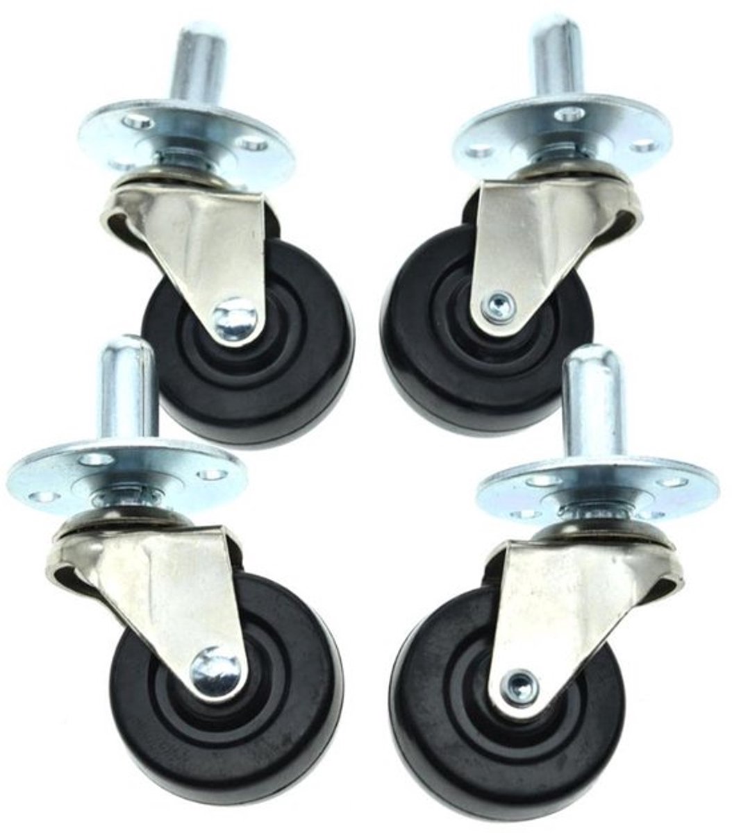 Set van 4 2" Zware Duty Gitaar AMP WIELEN Push-in Versterkerwielen met Metalen Sockets