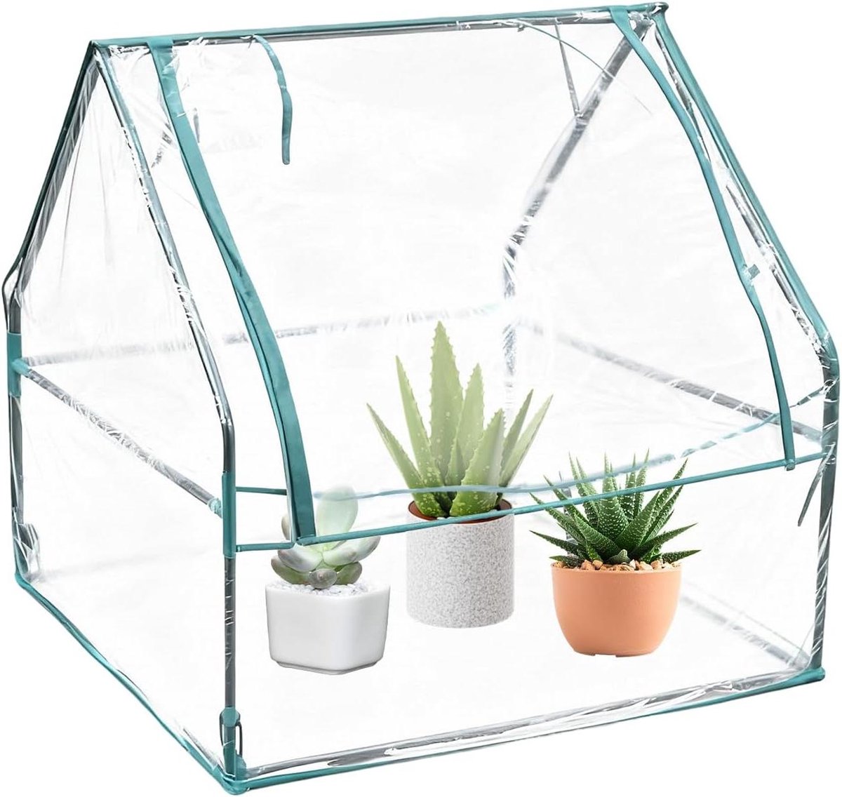 Kas Vervangend Dek - Plantenisolatie Folie - Planten Beschermen - Jaarrond Klimaatbeheer - 90x90x92 cm - Transparant