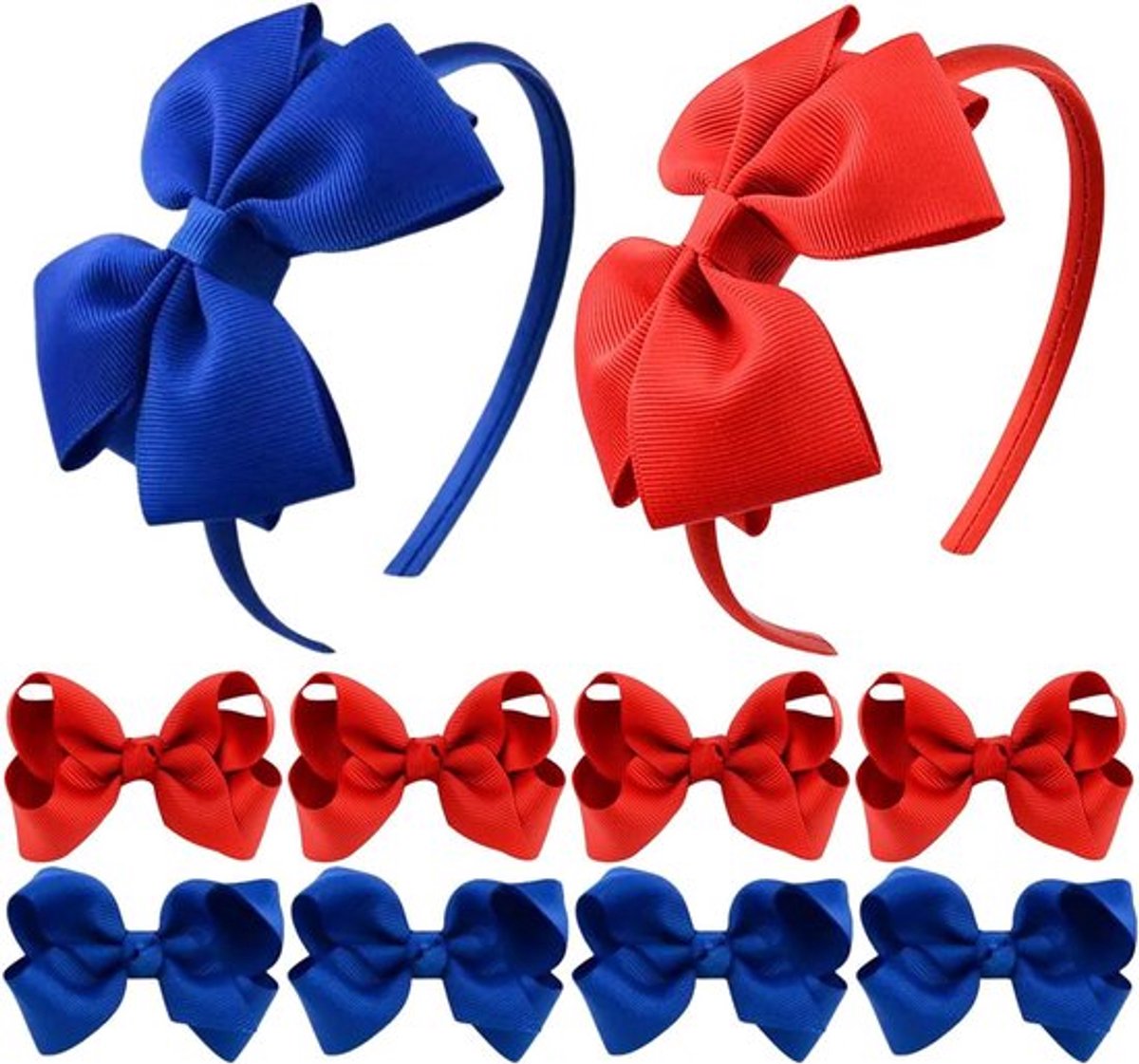 Set van 2 zachte haarbanden en 8 flexibele haarspelden in diverse kleuren, schattige en veelzijdige haaraccessoires voor meisjes voor dagelijks gebruik