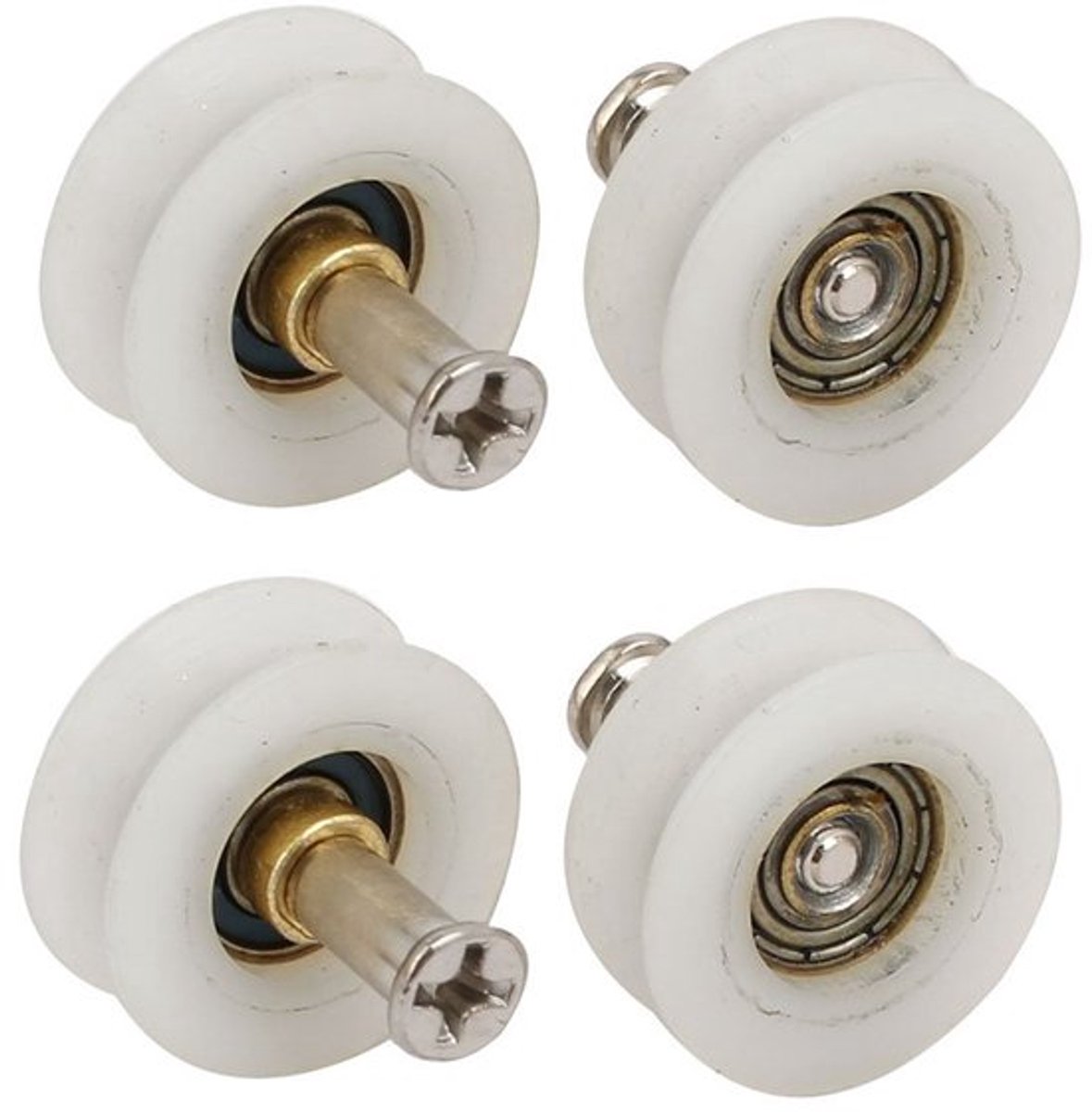 23mm Dia Roldeur Wieltjes - 4 Stuks - Kunststof en Metaal