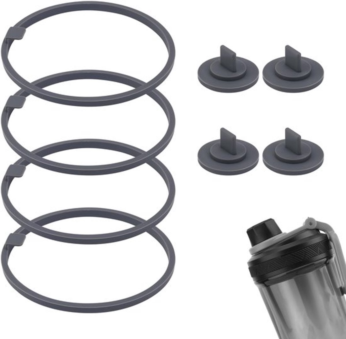 8 Stuks Vervangingsring - Elektrische Eiwit Shaker Fles 24oz - Silicone, Levenslang Lekvrij
