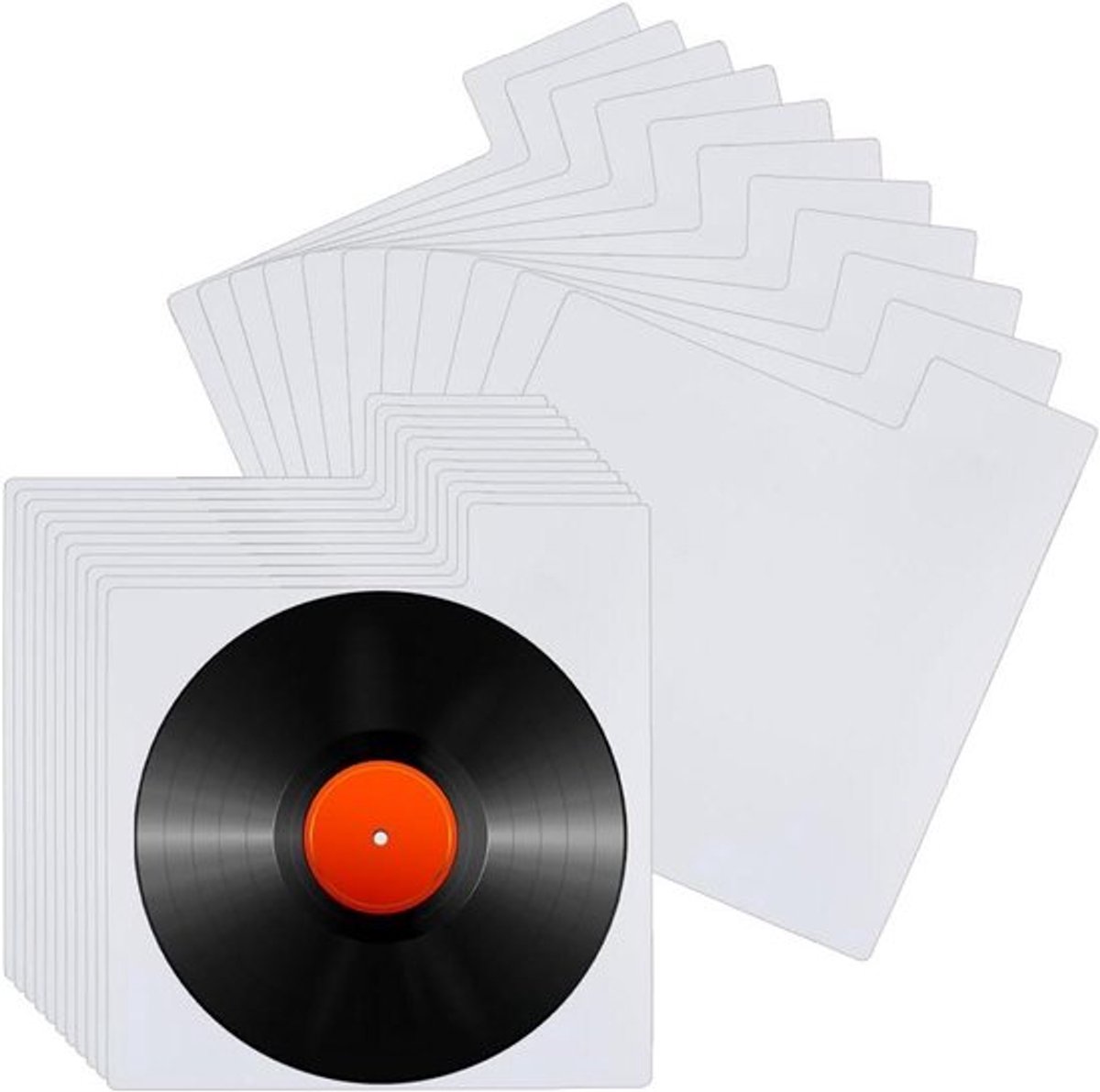 36 Vinyl Disc Dividers, Plastic Album Dividers, 32 x 35 cm, met Labels voor Album, Vinyl, CD, DVD, Media, Boekenplank, Opslag, Wit