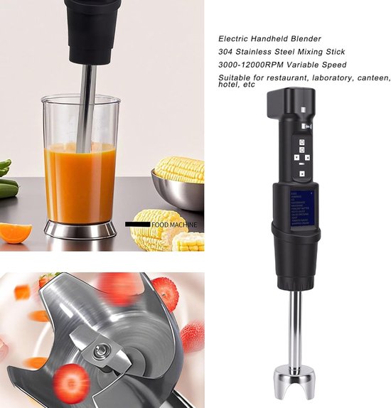 Staafmixer Commercieel - Handmixer Keukenmixer - Professionele Keuken - Borstelloze Motor - 200 mm Staaf - Zilver — afbeelding 4