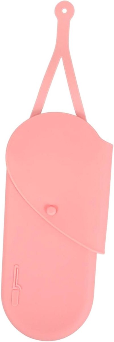 Krultang Opbergtas - Haarijzer Zakje Houder - Reizen en Opslag - Hittebestendig Siliconen - 29.50X13.50X2.00CM - Roze