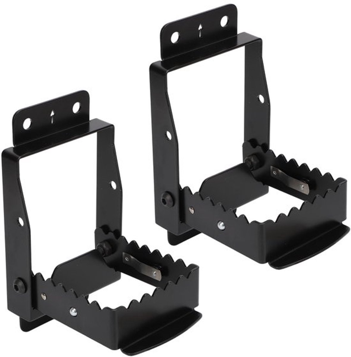 Achterpassagiersvoetensteun ATV, 4 wielen universele opvouwbare achtervoeten zware uitvoering antislip grote tand staal zwart achterpassagiersvoetensteun voor Polaris Sportsman Scramble